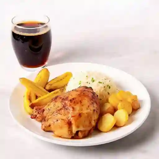 Bandeja 1/4 pollo asado ala - pechuga