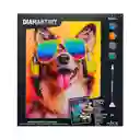 Toy Logic Cuadro de Arte Con Marco Diamantiny Perro dj