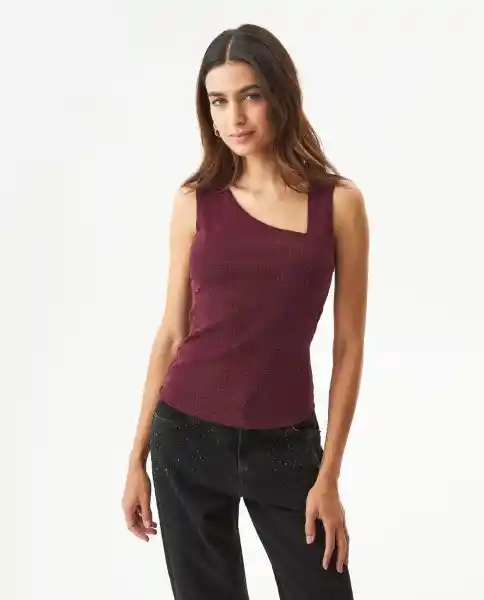 Camiseta Top Asymmetric Morado Sombrío Ultraoscuro M Chevignon