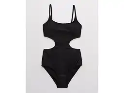 American Eagle Vestido Baño Aerie Negro Real Medium