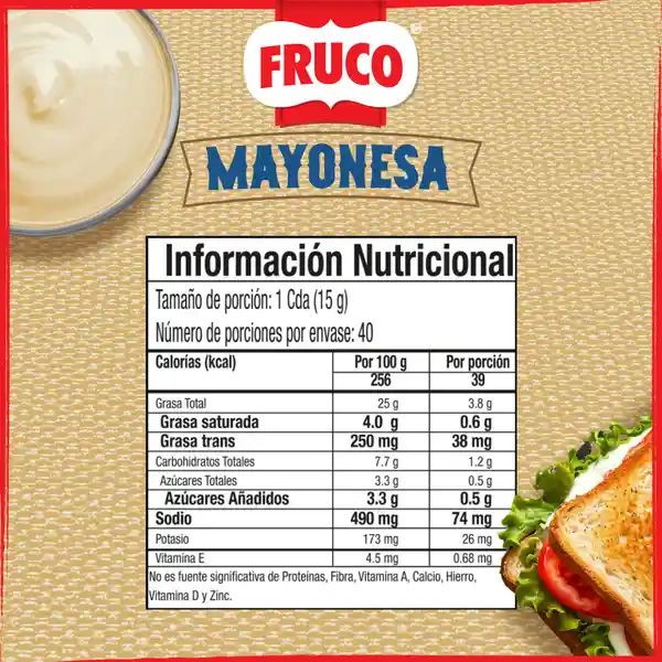 Salsa de Mayonesa Fruco Doypack 600 g