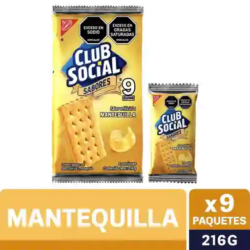 Galletas Saladas Club Social 9Pack Mantequilla 216G