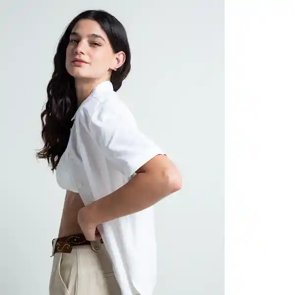 Camisa Umber Mujer Crudo Puro Claro Talla L 511F302 Naf Naf