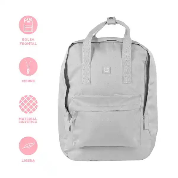 Maleta Escolar Rectangular Con Asa Gris Serie Miniso