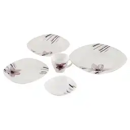 De Vitrocerámica. Marca: Expressions. Incluye: 4 Platos de Cena 29  cm. 4 Platos de Postre 21  cm. 4 Platos de Taza 14  cm. 4 Tazas de 190 mL. Sku 196592