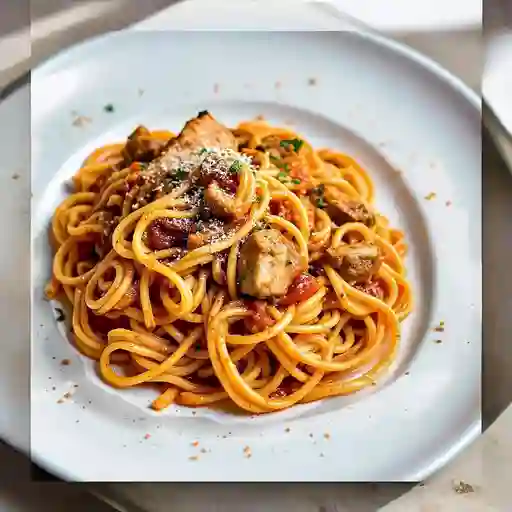 Spaguetti Con Pollo/ Carne