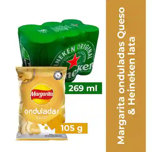 Combo Margarita Ond Queso 105gx18 + Heineken Lata 269mL 6 Pack