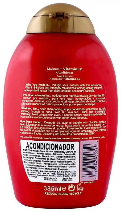 Organix Acondicionador Moisture + Vitamin