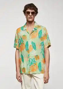 Camisa Tree-H Naranja Talla L Hombre Mango