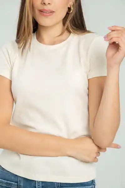 Camiseta Rib Color Marfil Talla XL Ragged