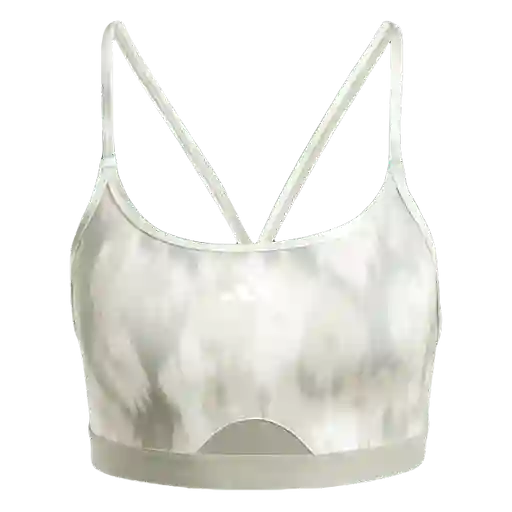 Adidas Top Aer Ls Aop Bra Para Mujer Beige IS6736