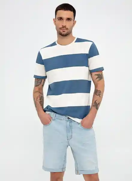 Gef Bermuda Hombre Índigo Claro Talla 28