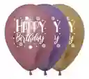 Globos Bombas Sempertex R-12 Feliz Cumpleaños Reflex Surt X 50