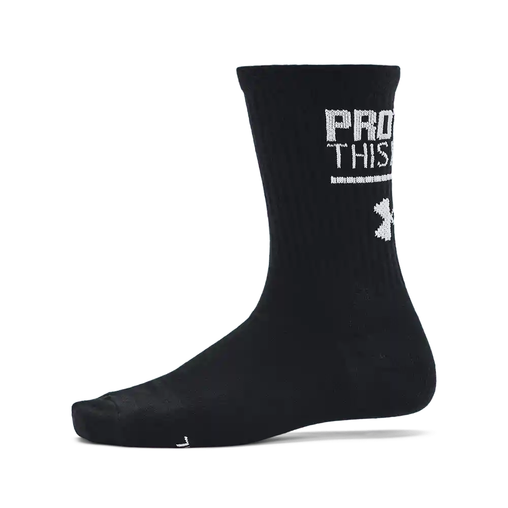 Under Armour Medias Essential Nv Mid Crew Mujer Negro LG