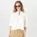 Blusa Cuello Neru Manga Larga Blanco Talla S 718912