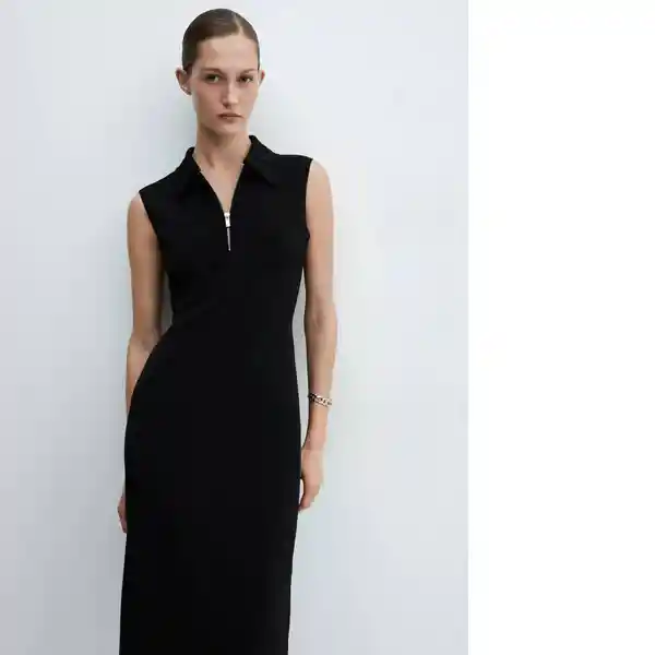 Vestido Mazip Negro Talla 24 Mujer Mango