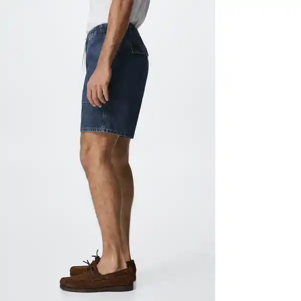 Bermudas Lagos Tejano Oscuro Talla 38 Hombre Mango