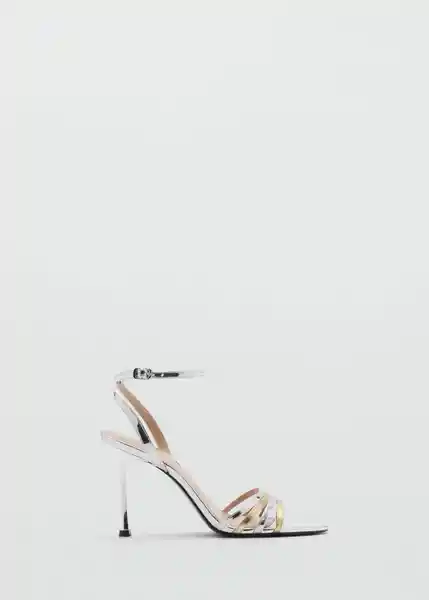 Sandalias Nota Plata Talla 39 Mujer Mango