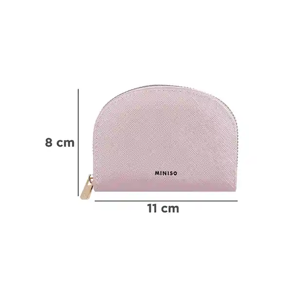 Monedero Semicirculo Liso Rosa Miniso
