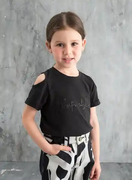 Camiseta Manga Corta Negro Talla 14