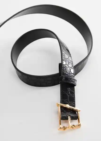 Cinturón Tira Negro Talla M Mujer Mango