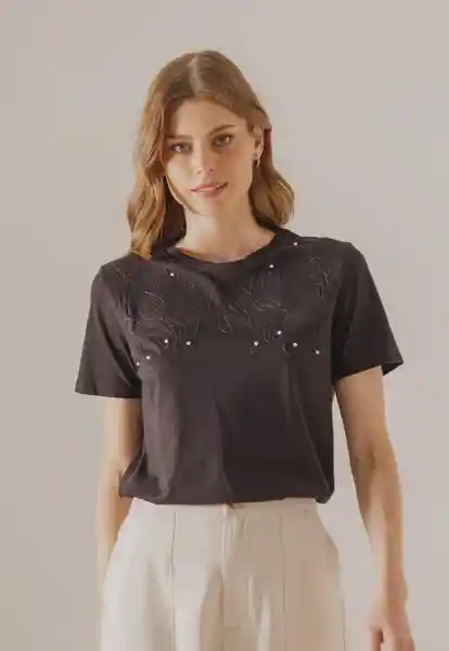 Camiseta Manga Corta Para Dama Negro Talla XL
