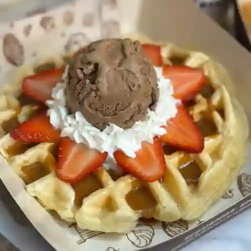 Waffle con Helado