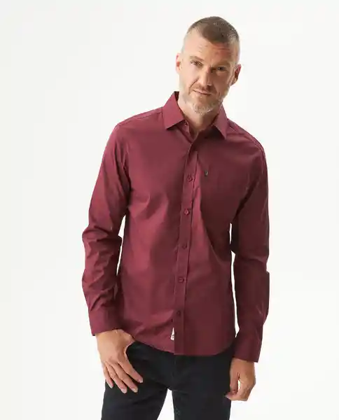 Camisa Carbón Pocket Rojo Uva Ultraoscuro Talla M Chevignon