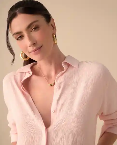Camisa Rosa Popurrí Claro Talla Talla M 411G025 Esprit