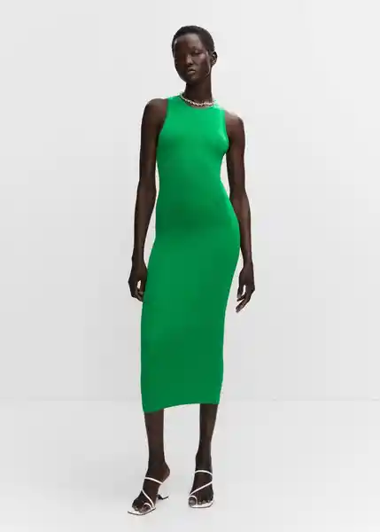 Vestido Alixt Verde Talla 18 Mujer Mango