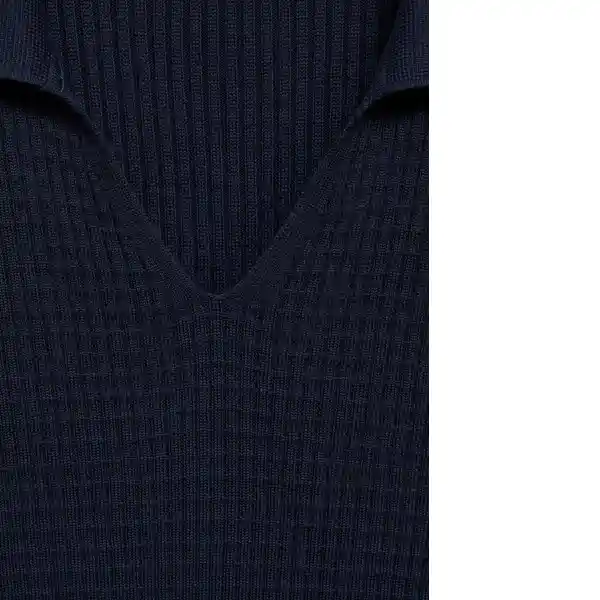 Camisa Polo Waffle Navy Talla Xl Hombre Mango