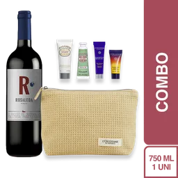 Combo Vino Tinto Merlot Rosaleda + L'Occitane Kit Para Ella