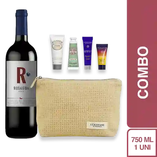 Combo Vino Tinto Merlot Rosaleda + L'Occitane Kit Para Ella