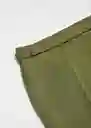 Pantalón Creta Verde Talla 38 Mujer Mango