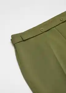 Pantalón Creta Verde Talla 38 Mujer Mango