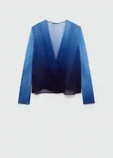 Blusa Cielo Azul Talla M Mujer Mango