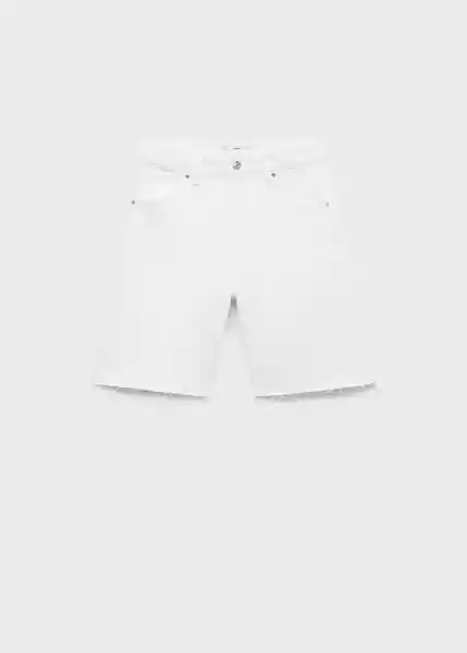 Bermuda Anne Blanco Talla 36 Mujer Mango