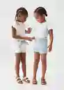 Short Galab4 Blanco Talla 72 Niñas Mango