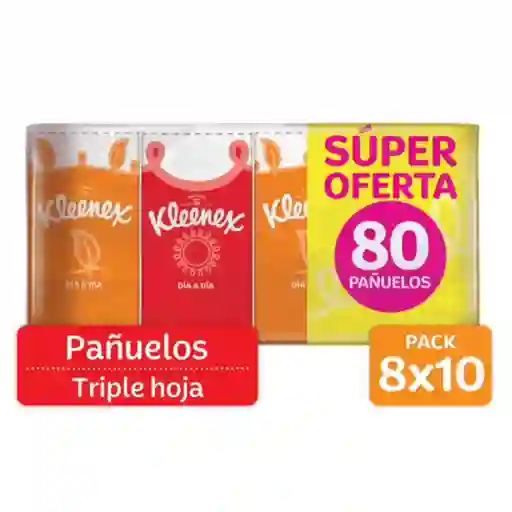 Pañuelos Faciales Kleenex de Bolsillo 8 x 10 Und