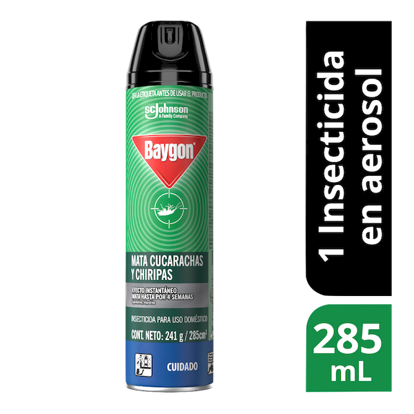 Baygon insecticida aerosol mata insectos rastreros, 285ml