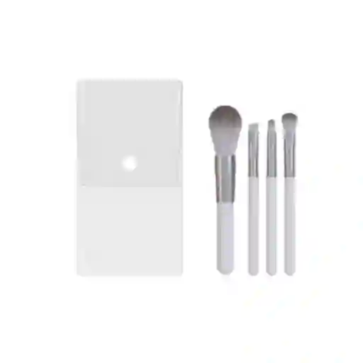 Juego de Brochas Mini Con Bolsa de Almacenamiento Gris Miniso