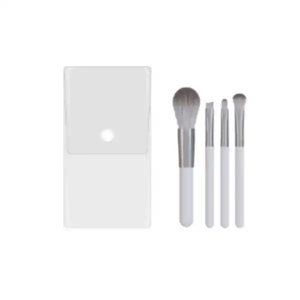 Juego de Brochas Mini Con Bolsa de Almacenamiento Gris Miniso
