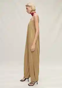 Enterizo Mono Lina Beige Talla S Mujer Mango