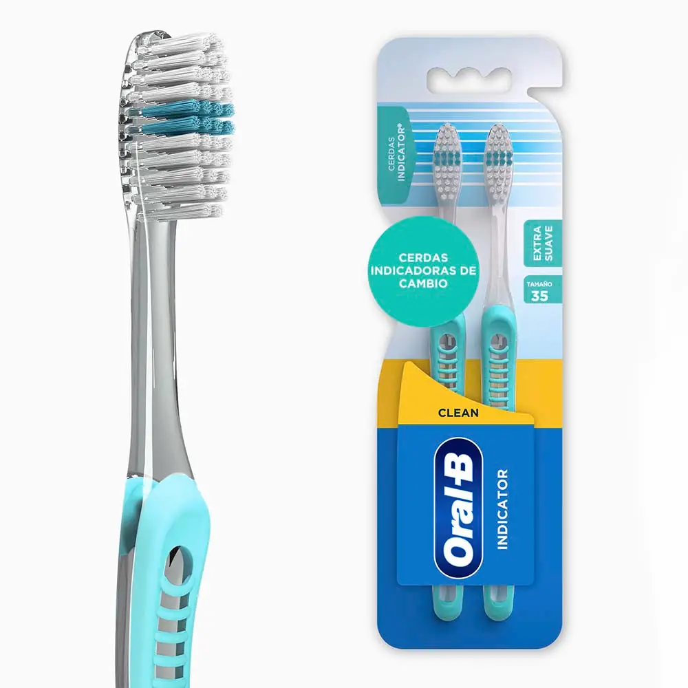 Cepillo de Dientes Oral-B Clean Indicator  2 Unidades