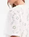 Camisa Eyelet Resort Femenino Blanco 0 Claro Talla M Chevignon
