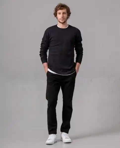 Camiseta Manga Larga Hombre Negro Sombrio L 64855 Rifle