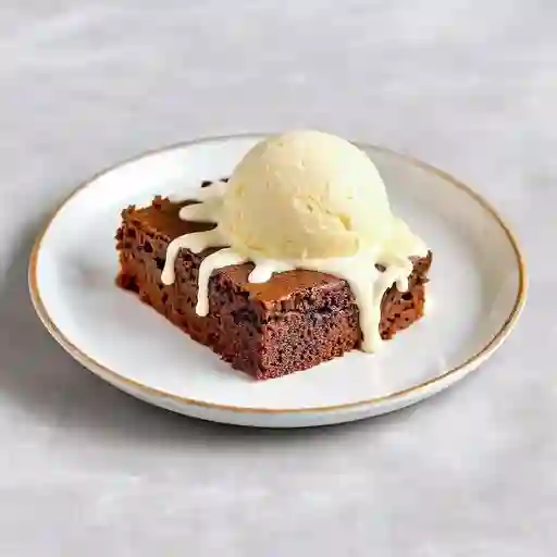 Brownie con helado