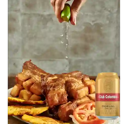 Combo Costilla de Cerdo + Club col. Dorada Lta 330ml