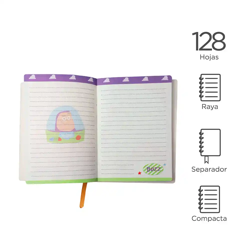 Miniso Cuaderno Disney Toy Story Buzz Lightyear 128 Hojas