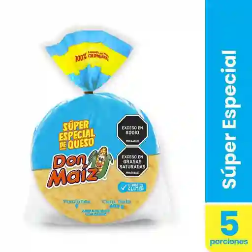 Arepa Don Maiz Super especial de queso. 5 Unidades. 400G.